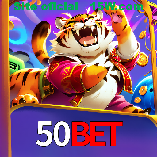 Imagem promocional da 50Bet mostrando a plataforma e suas vantagens